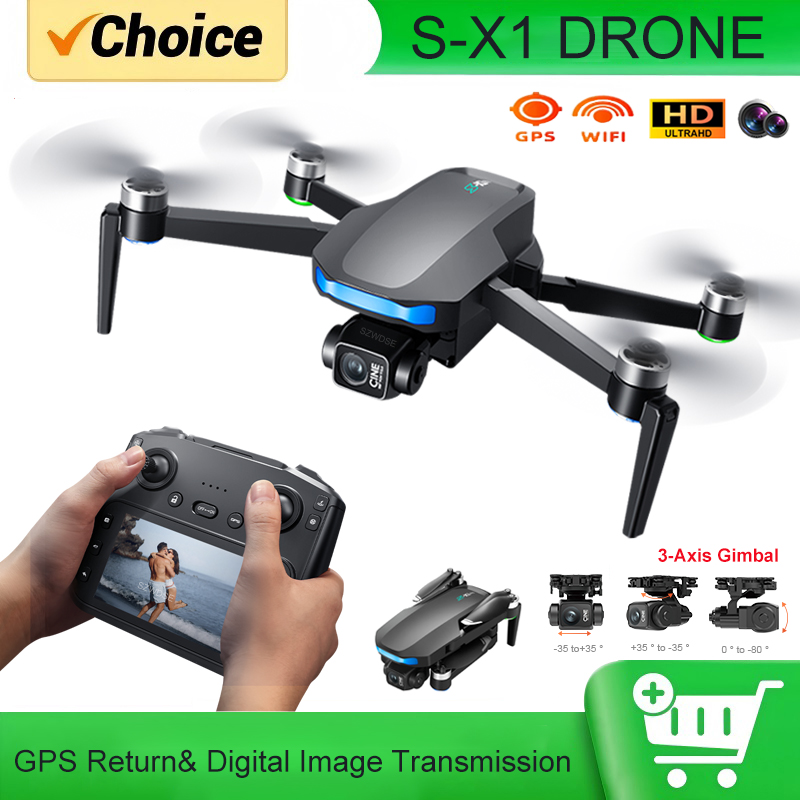 Drone Camera Professional - S-X1 MAX GPS Drone with 3-Axis